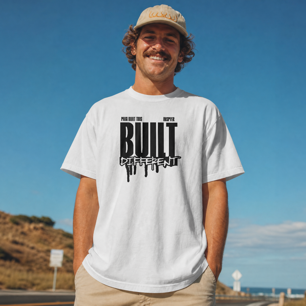 INSPYER BUILT DIFFERENT MOTIVATIONAL T-SHIRT
