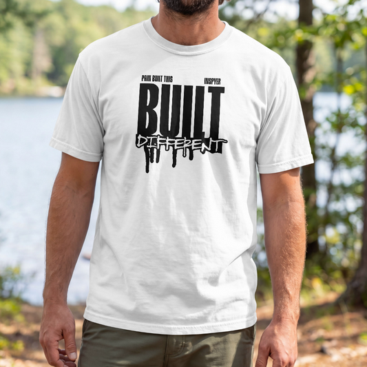 INSPYER Built Different | Motivational Streetwear T-Shirt