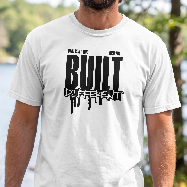 INSPYER BUILT DIFFERENT MOTIVATIONAL T-SHIRT