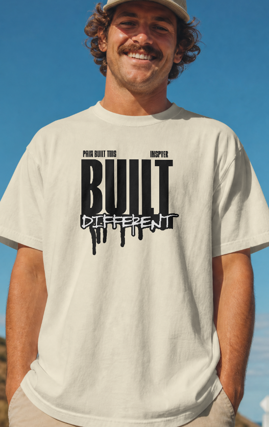INSPYER BUILT DIFFERENT MOTIVATIONAL T-SHIRT