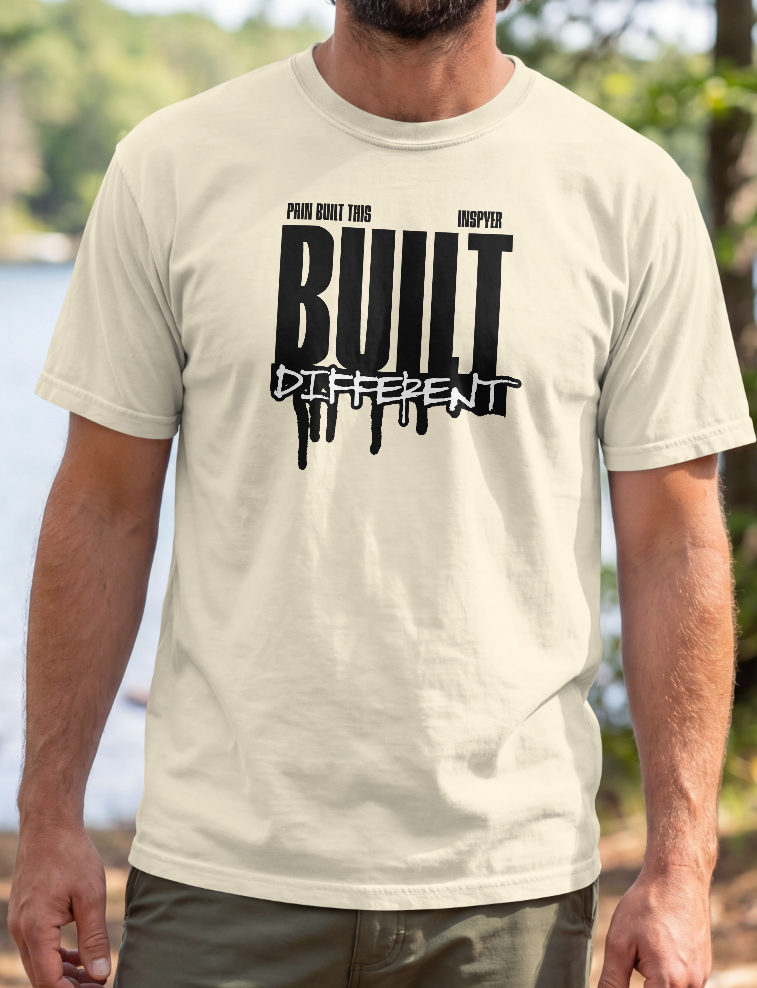 INSPYER BUILT DIFFERENT MOTIVATIONAL T-SHIRT