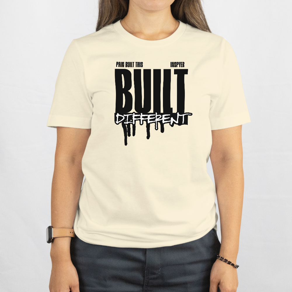 INSPYER BUILT DIFFERENT MOTIVATIONAL T-SHIRT