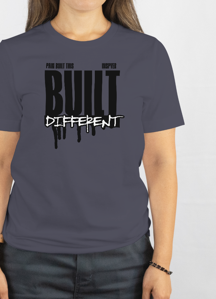 INSPYER BUILT DIFFERENT MOTIVATIONAL T-SHIRT