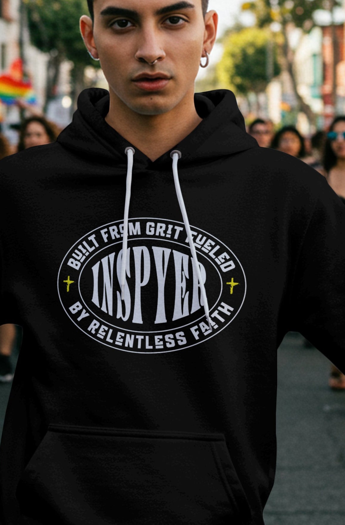 INSPYER Built By Grit | Motivational Streetwear Hoodie