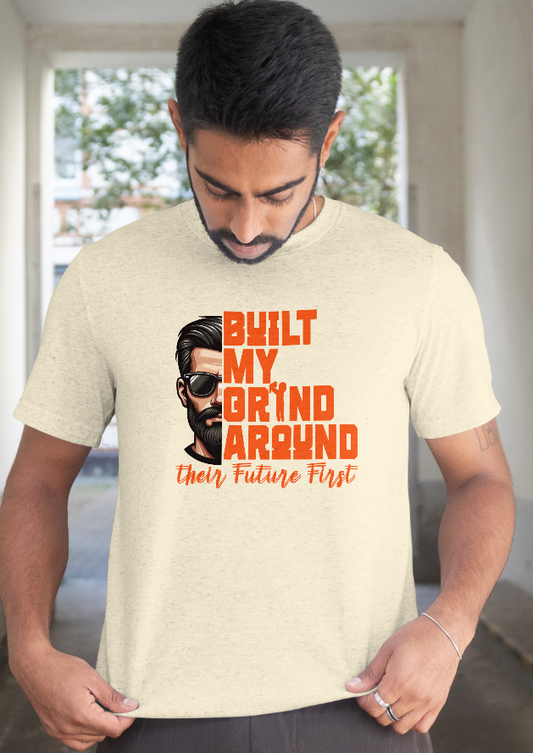 INSPYER BUILT MY GRIND DAD MOTIVATIONAL UNISEX T-SHIRT