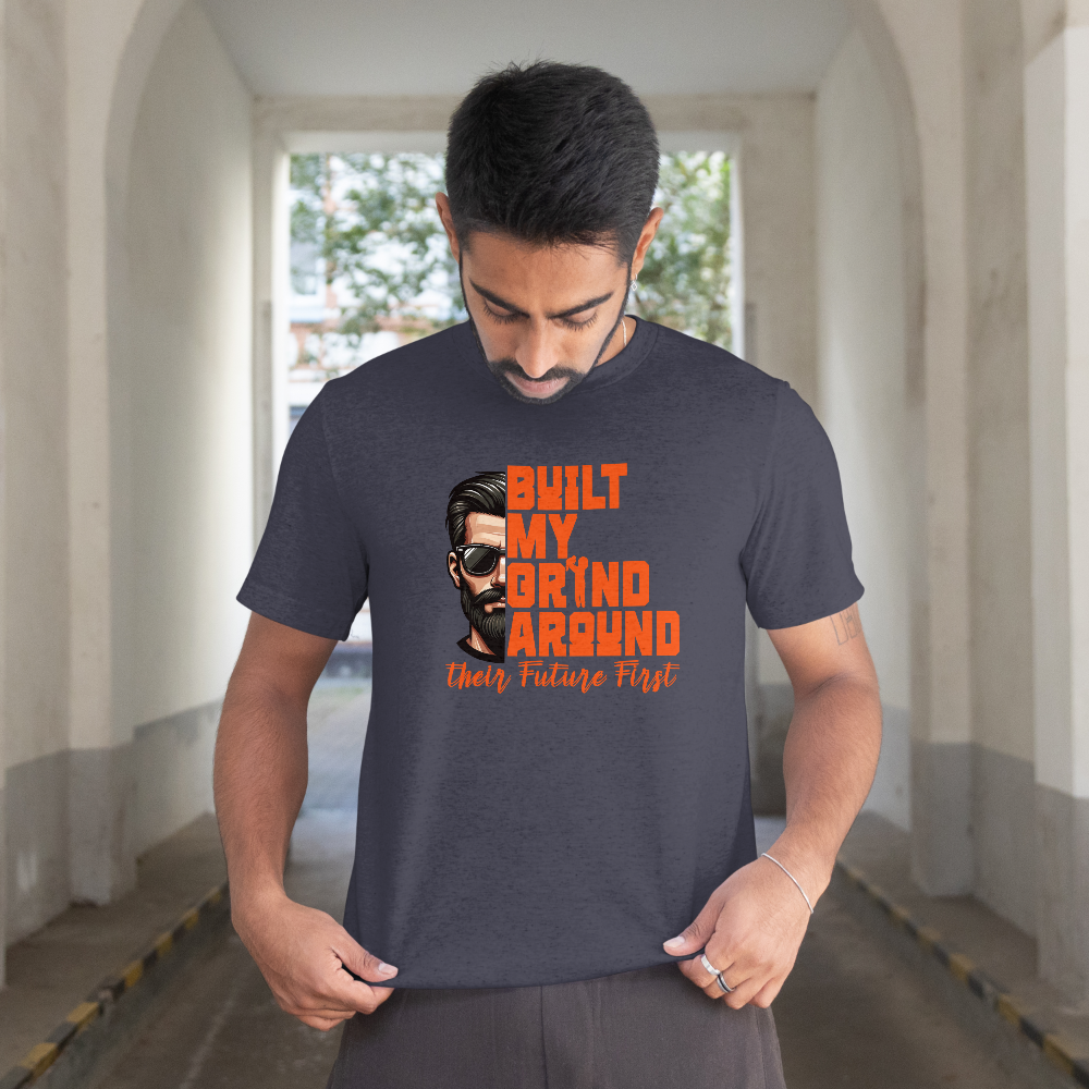 INSPYER BUILT MY GRIND DAD MOTIVATIONAL UNISEX T-SHIRT