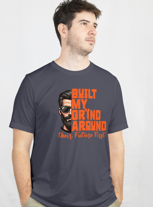 INSPYER BUILT MY GRIND DAD MOTIVATIONAL UNISEX T-SHIRT