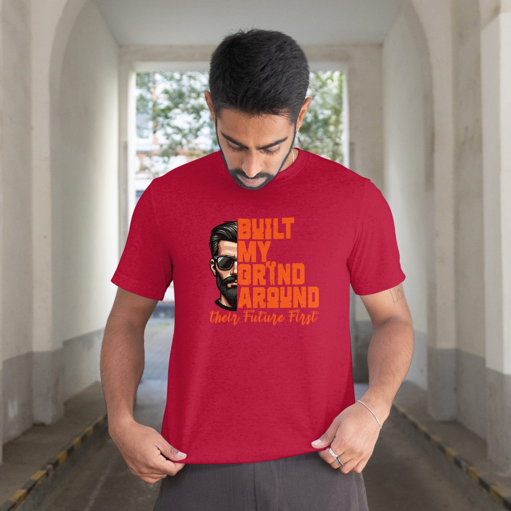 INSPYER BUILT MY GRIND DAD MOTIVATIONAL UNISEX T-SHIRT