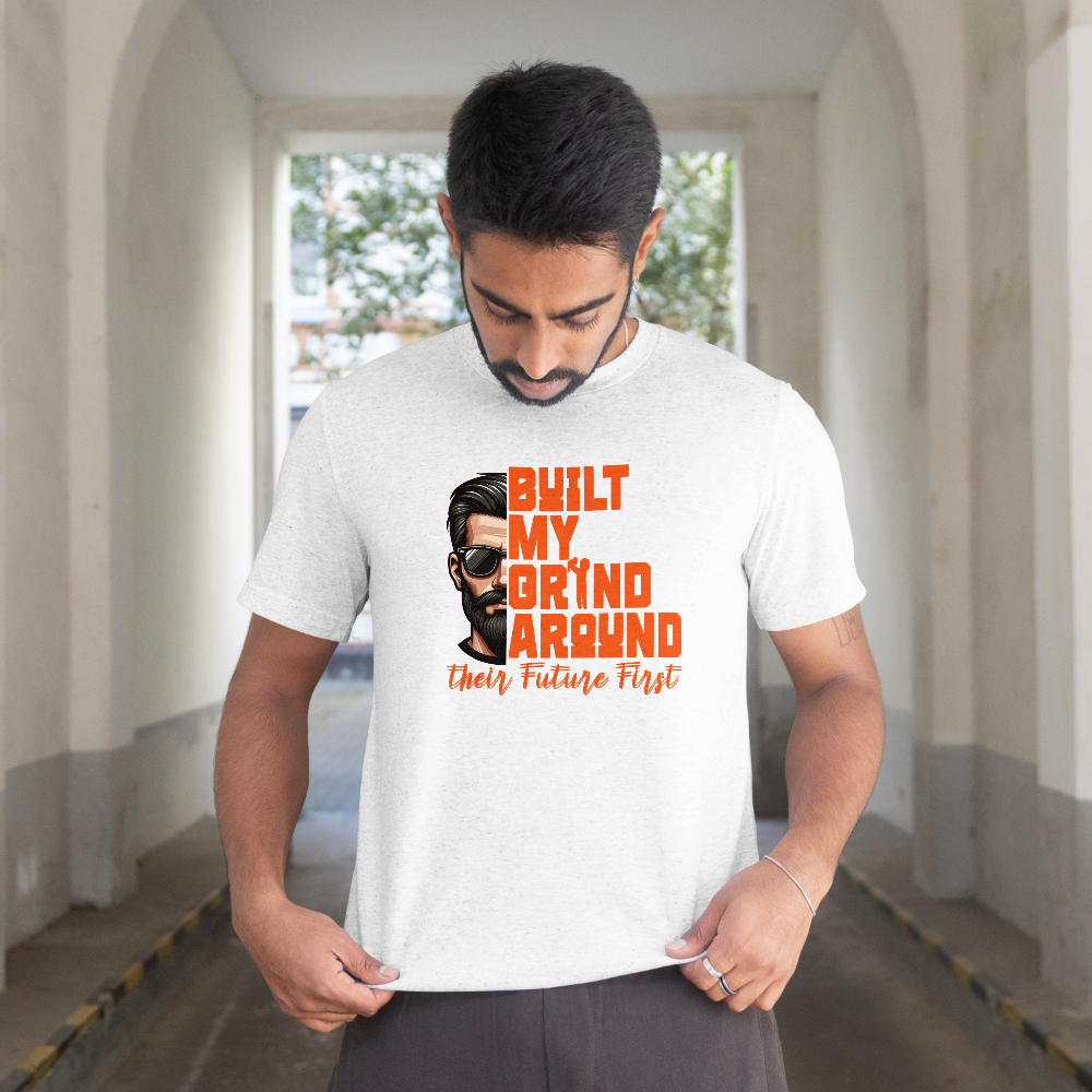 INSPYER BUILT MY GRIND DAD MOTIVATIONAL UNISEX T-SHIRT