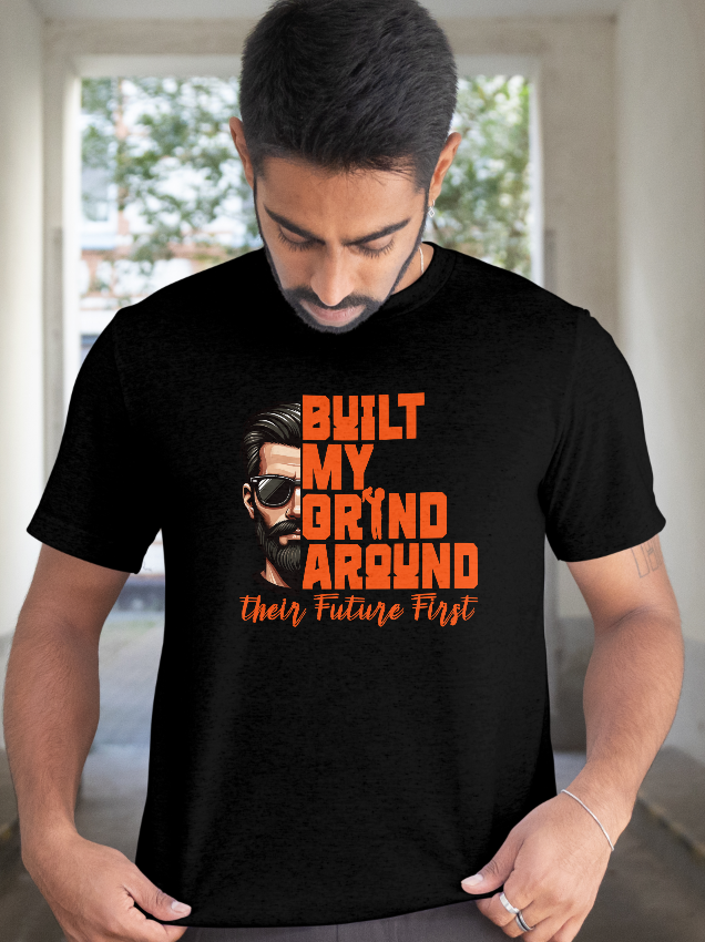 INSPYER BUILT MY GRIND DAD MOTIVATIONAL UNISEX T-SHIRT